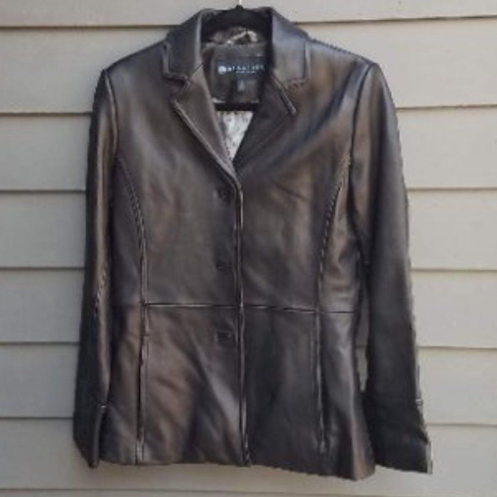 Vintage 90's  Kenneth Cole Black Leather Blazer Size Small
